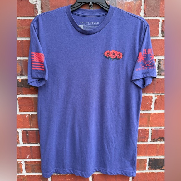 Grunt Style Other - Grunt Style Honor & Glory Memorial Day Tribute L Purple Red Graphics T-Shirt T9